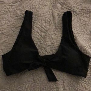 Zaful black front tie bikini top